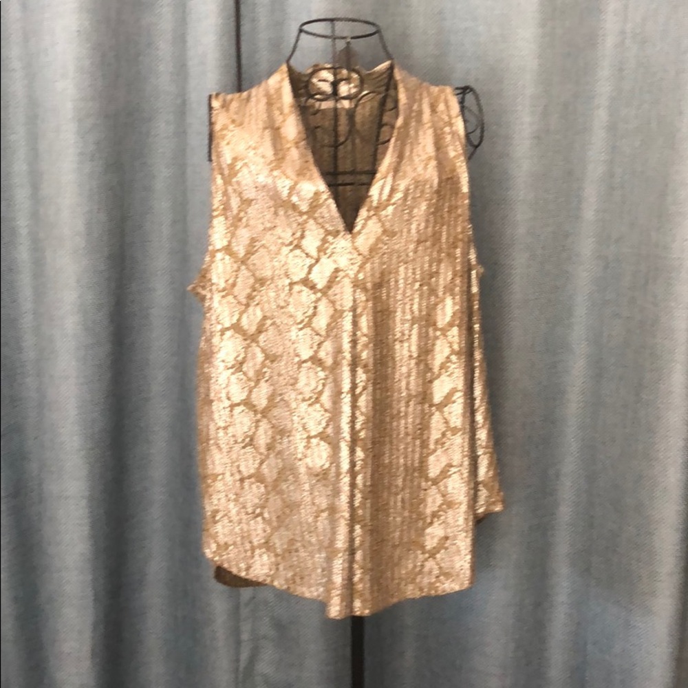 Metallic Faux Animal Print tank